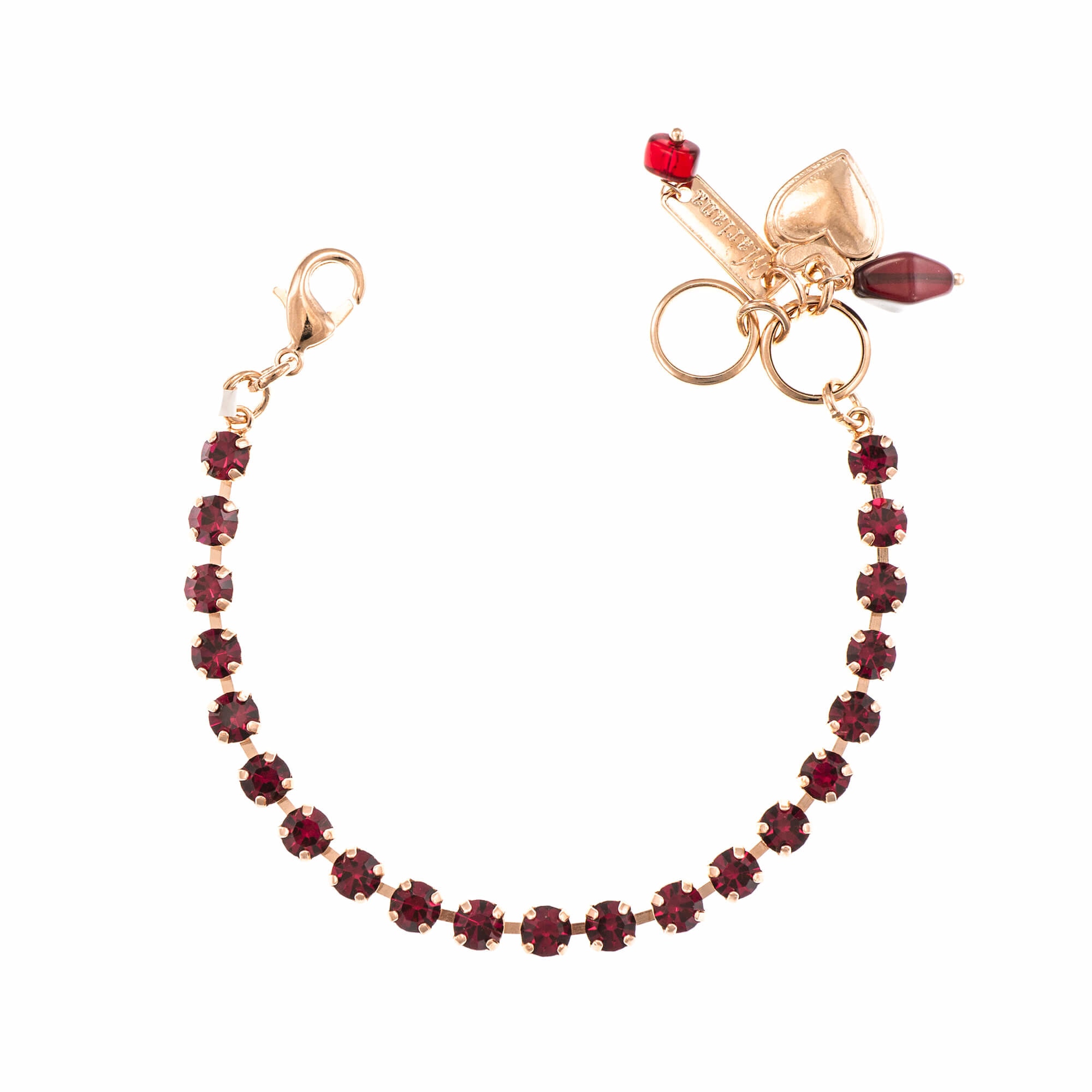 Bratara placata cu Aur roz de 24K, Cristale, Lucky Birthstone - The Color of Your Life by Roxannes - Mariana Jewellery, Rosu 4000-501501RG