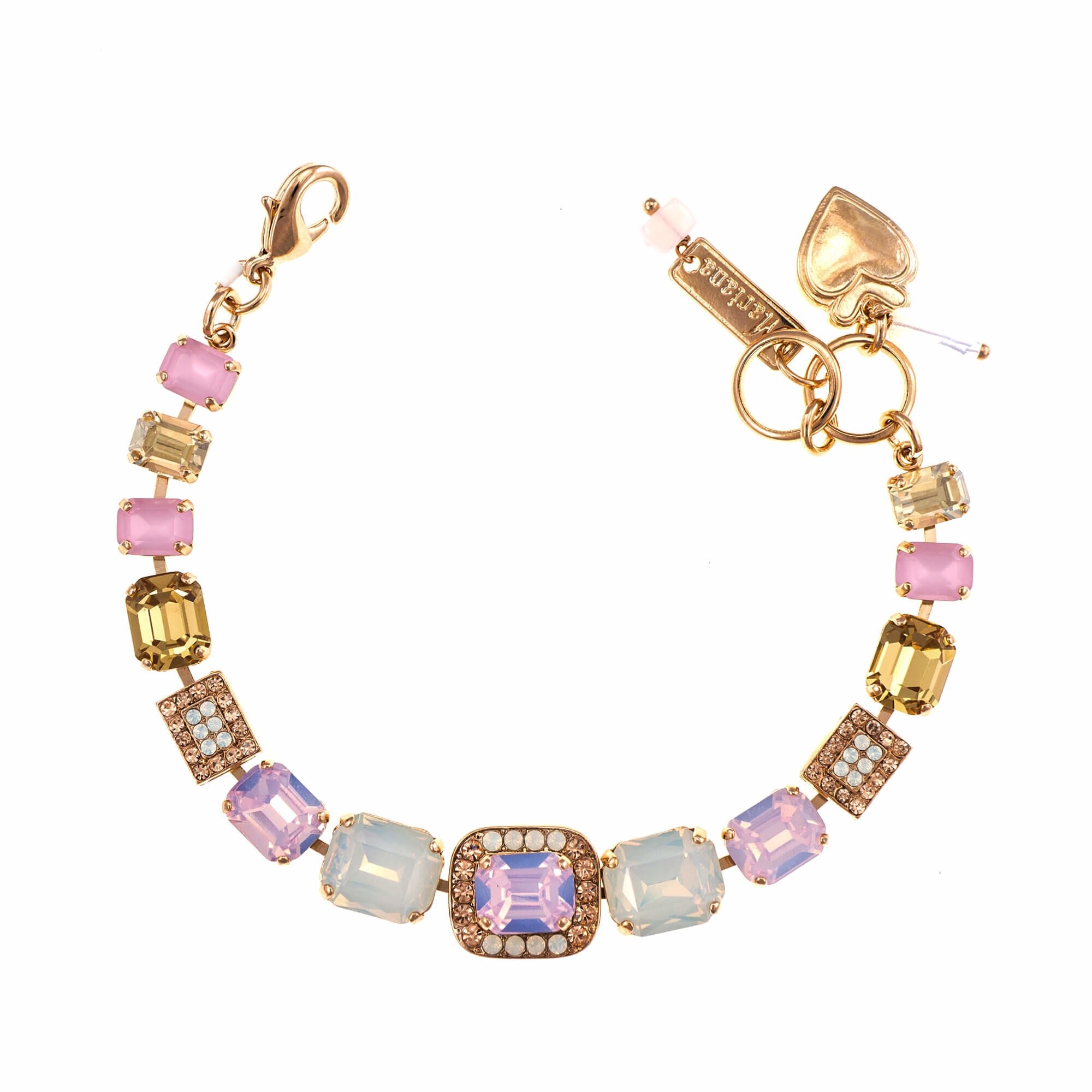 Bratara placata cu Aur roz de 24K, Cristale, Tiara Day by Roxannes - Mariana Jewellery, Alb/Roze 4040/7-2333RG