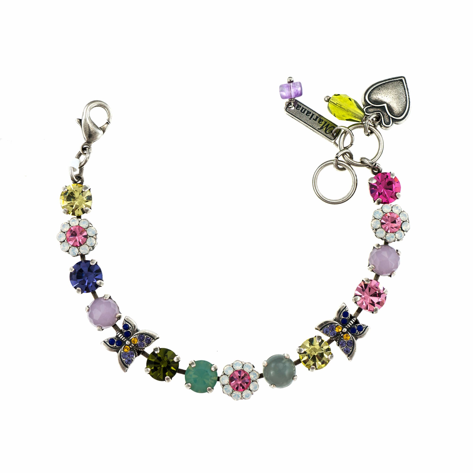 Bratara placata cu Argint 925, Cristale si Pietre semipretioase, Flower Power by Roxannes - Mariana Jewellery, Multicolor 4063-M803SP