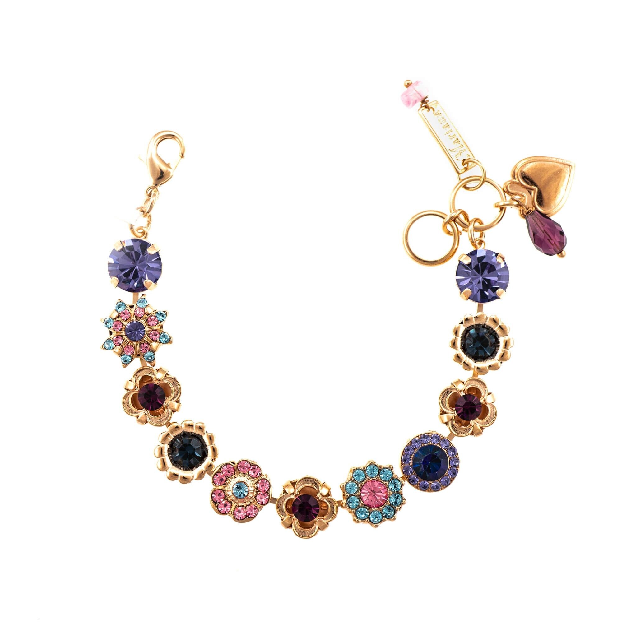 Bratara placata cu Aur roz de 24K, Cristale, Cotton Candy - The Sweet Life by Roxannes - Mariana Jewellery, Multicolor 4072-144RG