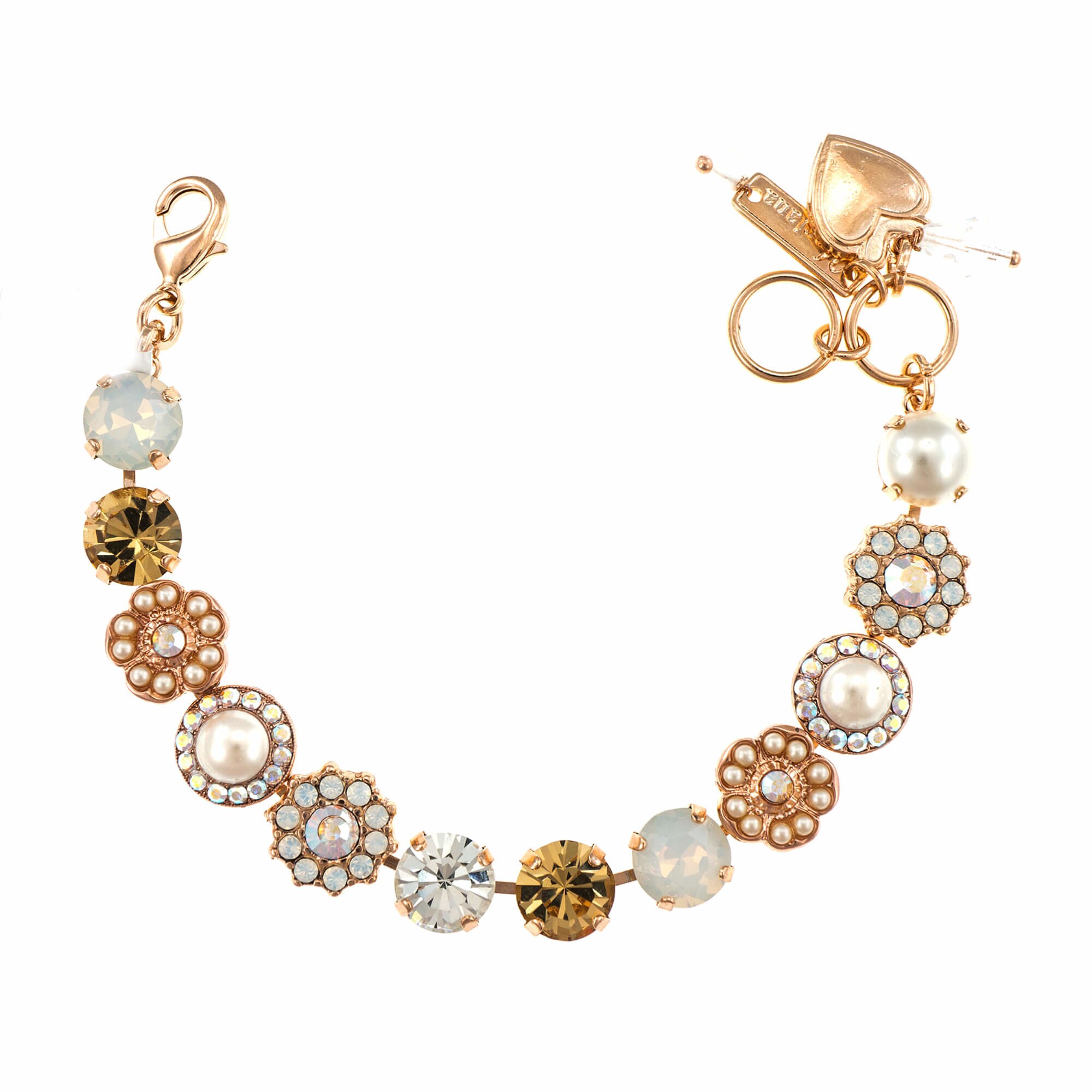Bratara placata cu Aur roz de 24K, Cristale, Crystal Pearl's by Roxannes - Mariana Jewellery, Multicolor 4045/1-801RG