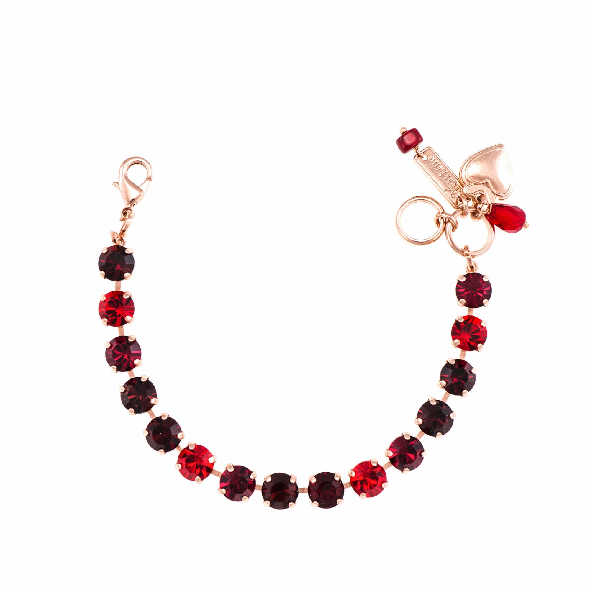 Bratara placata cu Aur roz de 24K, Cristale, Lady In Red by Roxannes - Mariana Jewellery, Rosu 4252-1070RG