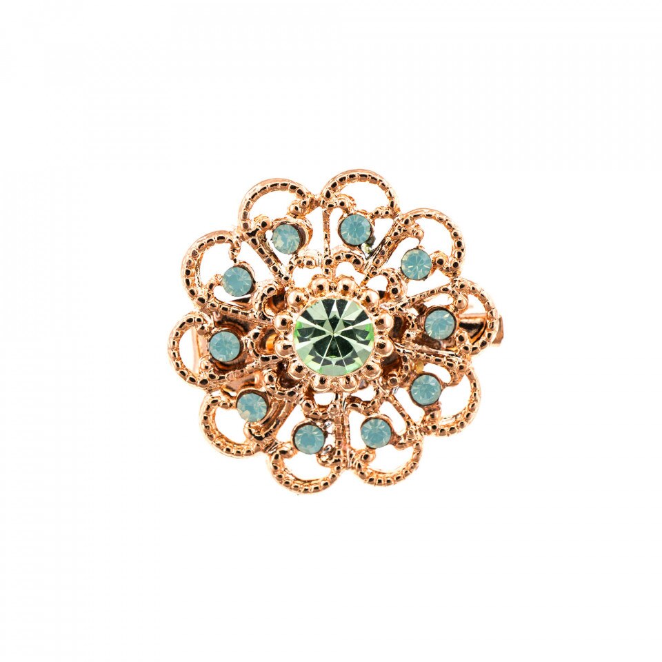 Brosa placata cu Aur roz de 24K, Cristale Swarovski, Corina by Roxannes - Mariana Jewellery, Vernil 2501-390RG
