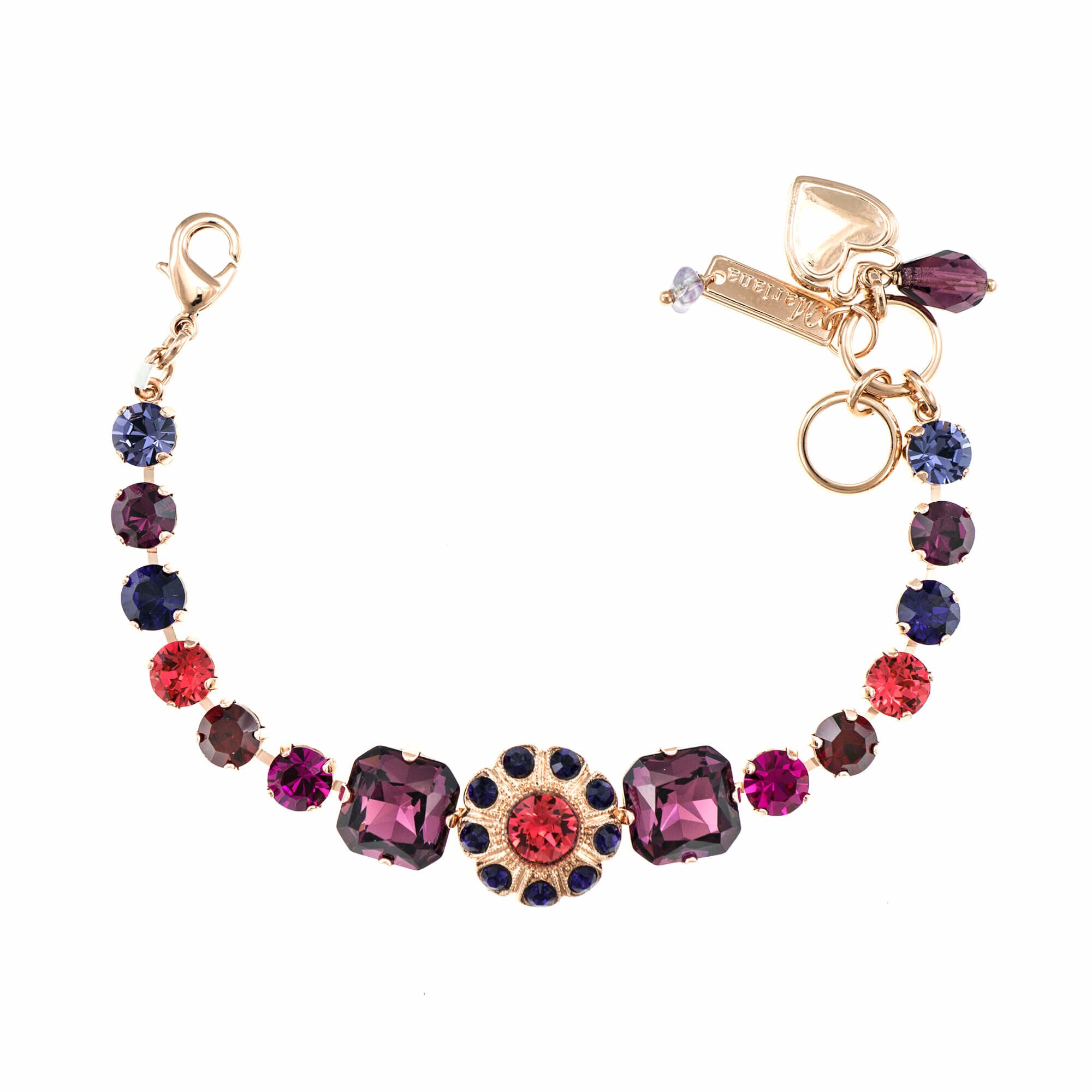 Bratara placata cu Aur roz de 24K, Cristale, Xenia - Odyssey by Roxannes - Mariana Jewellery, Multicolor 4205/1-1091RG