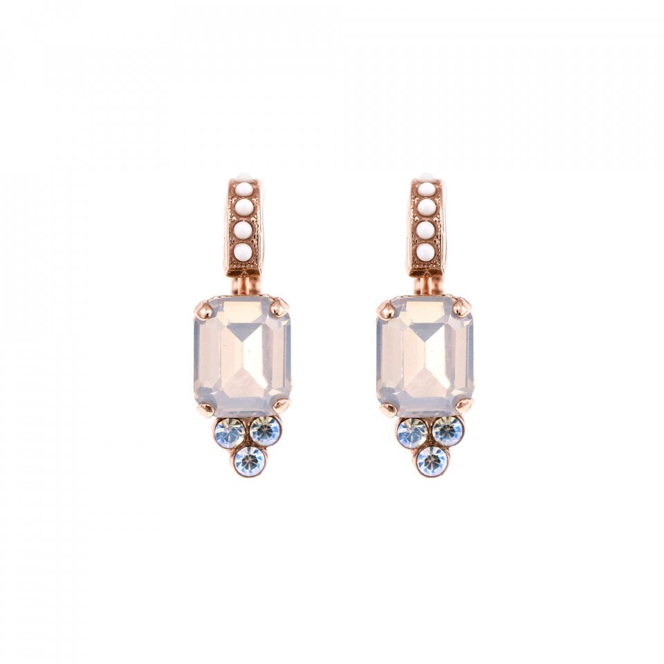 Cercei placati cu Aur roz de 24K, Cristale Swarovski, Forever by Roxannes - Mariana Jewellery, Alb 1009/1-5087RG6