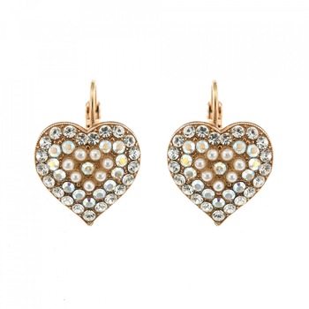 Cercei placati cu Aur roz de 24K, Cristale Swarovski, Crystal Pearl's by Roxannes - Mariana Jewellery, Alb 1007-M48001RG6 Cercei placati cu Aur roz de 24K, Cristale Swarovski, Crystal Pearl's by Roxannes - Mariana Jewellery, Alb 1007-M48001RG6