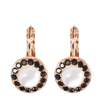 Cercei placati cu Aur roz de 24K, Cristale si Pietre semipretioase, St. Martin by Roxannes - Mariana Jewellery, Alb/Negru Cercei placati cu Aur roz de 24K, Cristale si Pietre semipretioase, St. Martin by Roxannes - Mariana Jewellery, Alb/Negru