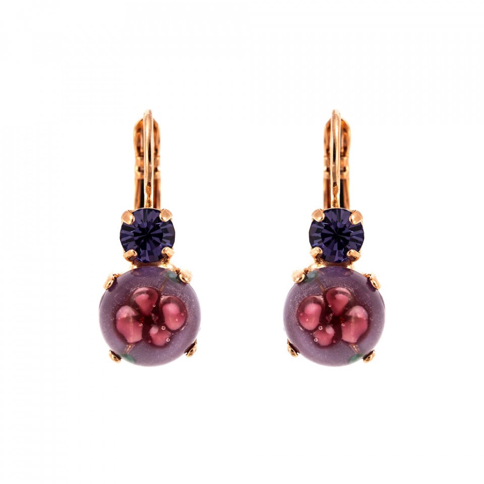 Cercei placati cu Aur roz de 24K, Cristale Swarovski, Bohemian Rhapsody by Roxannes - Mariana Jewellery, Mov 1062-204RG6