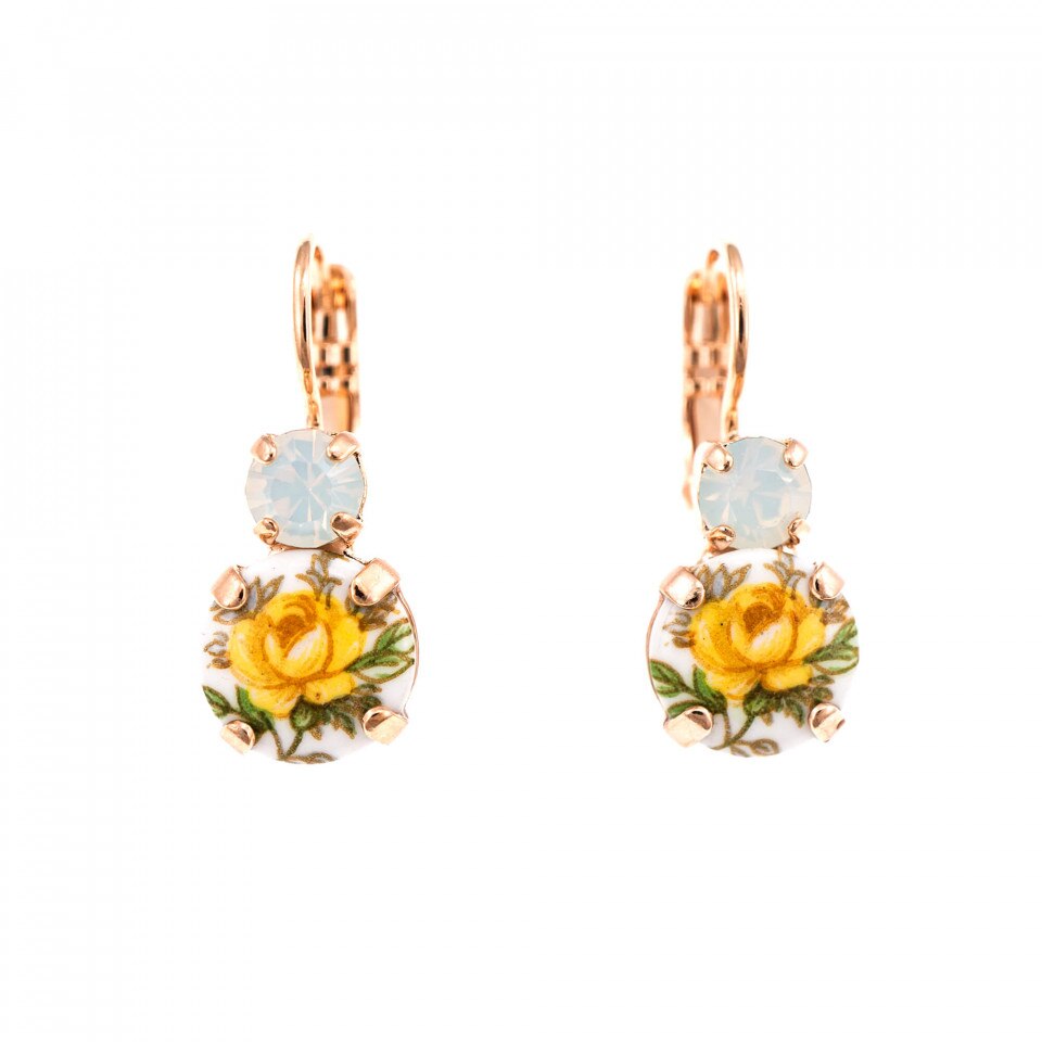 Cercei placati cu Aur roz de 24K, Cristale Swarovski, Yellow Brick Road by Roxannes - Mariana Jewellery, Galben 1062-203RG6