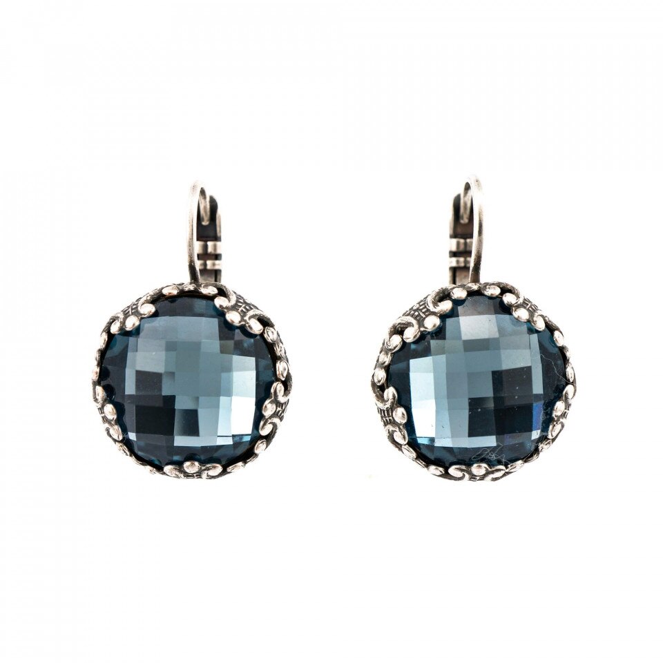 Cercei placati cu Argint 925, Cristale Swarovski, Mood Indigo by Roxannes - Mariana Jewellery, Albastru 1374-266ASP6