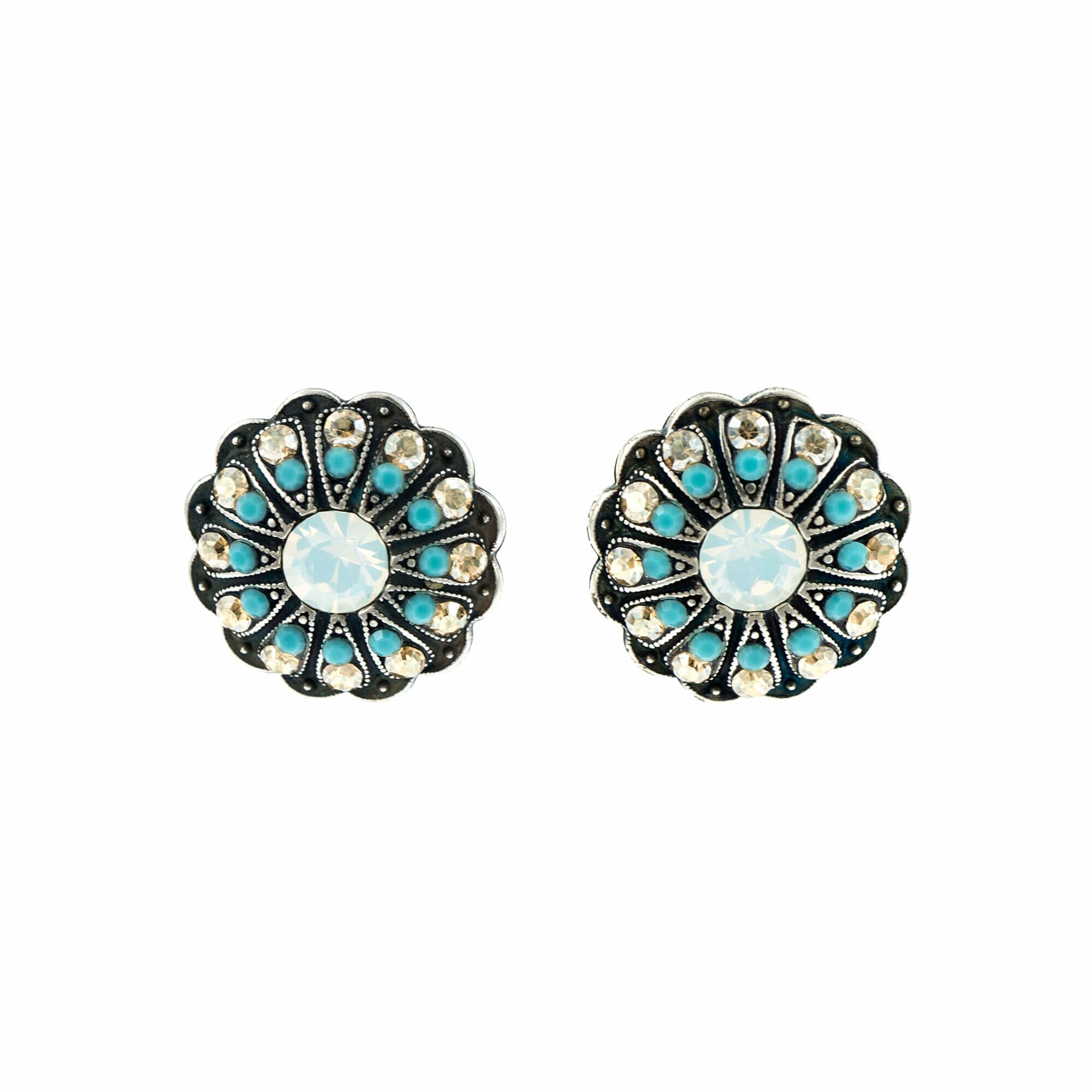 Cercei placati cu Argint 925, Cristale, Sapphire Sky by Roxannes - Mariana Jewellery, Albastru/Alb 1189-807SP2