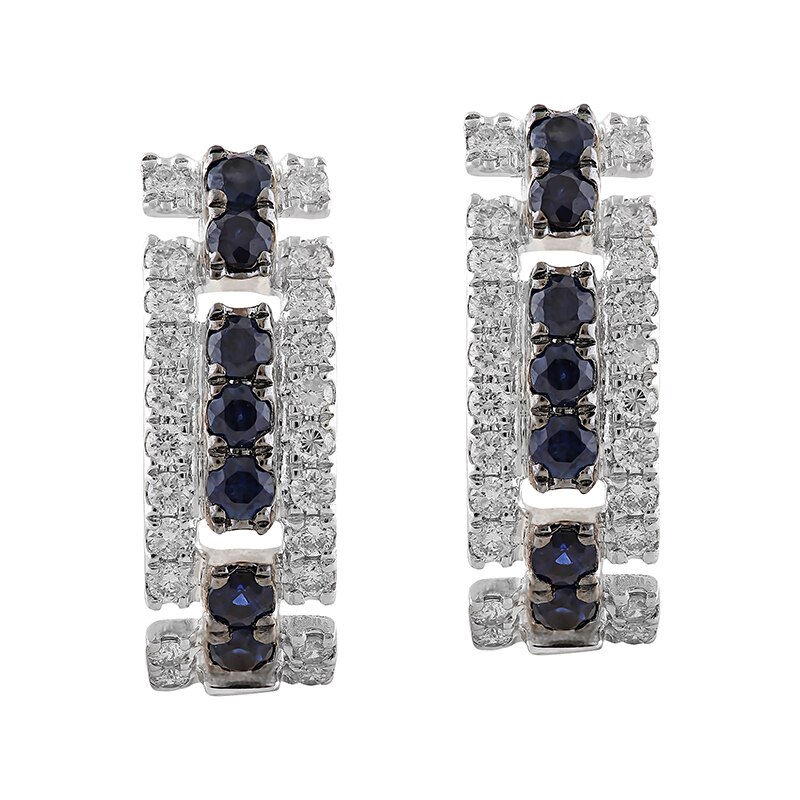 Cercei Deruvo Aur 18k Diamante, Safire E28587B-W