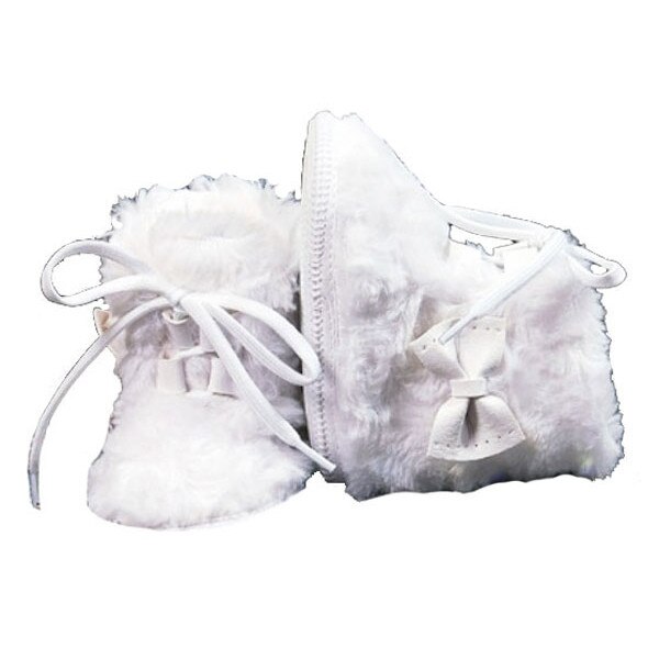 Cizmulite bebe, albe cu siret