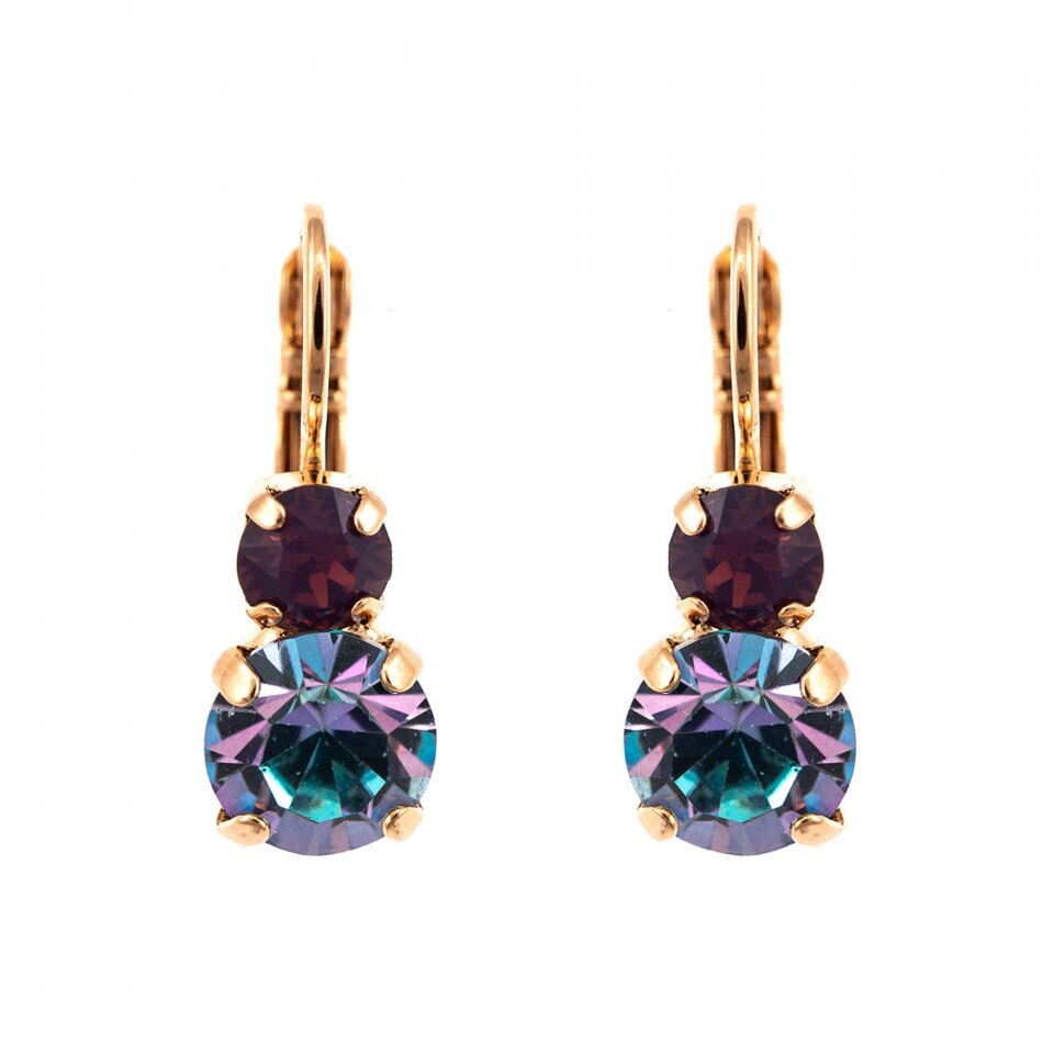 Cercei placati cu Aur roz de 24K, Cristale Swarovski, St. Lucia - Caribbean Life by Roxannes - Mariana Jewellery, Multicolor 1190-1107RG6