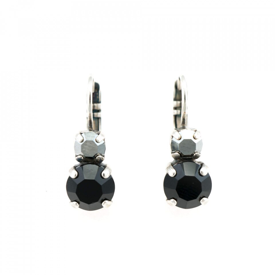 Cercei placati cu Argint 925, Cristale Swarovski, Check Mate by Roxannes - Mariana Jewellery, Negru 1190-280SP6