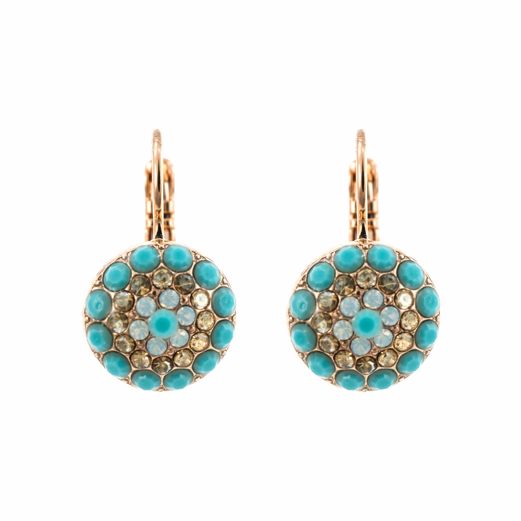 Cercei placati cu Aur roz de 24K, Cristale, Sapphire Sky by Roxannes - Mariana Jewellery, Albastru/Alb 1141-807RG6