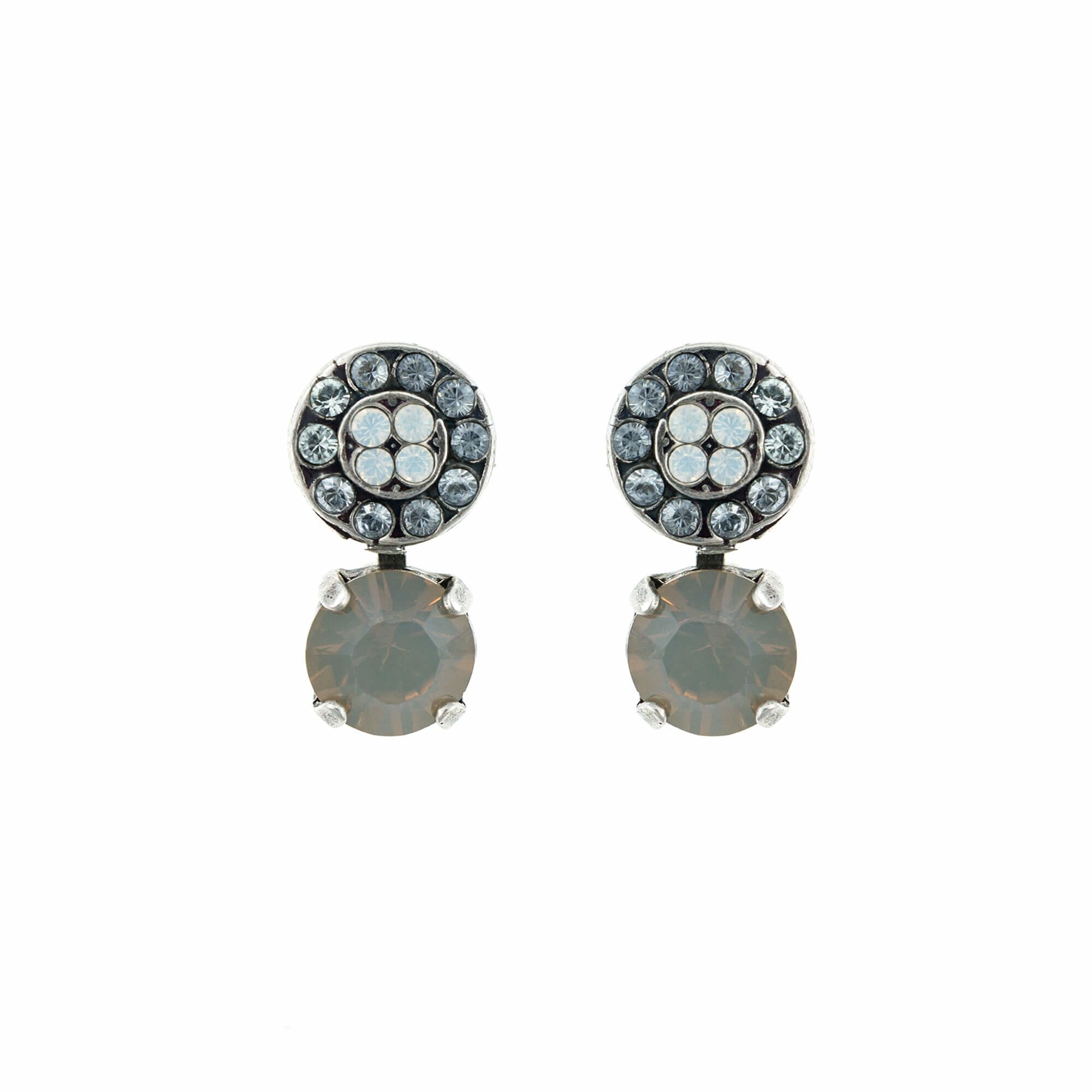 Cercei placati cu Argint 925, Cristale, Silk by Roxannes - Mariana Jewellery, Alb/Creme 1158-1049SP2