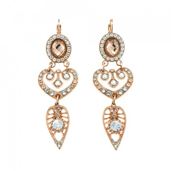 Cercei placati cu Aur roz de 24K, Cristale Swarovski, Moondance by Roxannes - Mariana Jewellery, Bej 1423/1-MOL361RG6 Cercei placati cu Aur roz de 24K, Cristale Swarovski, Moondance by Roxannes - Mariana Jewellery, Bej 1423/1-MOL361RG6
