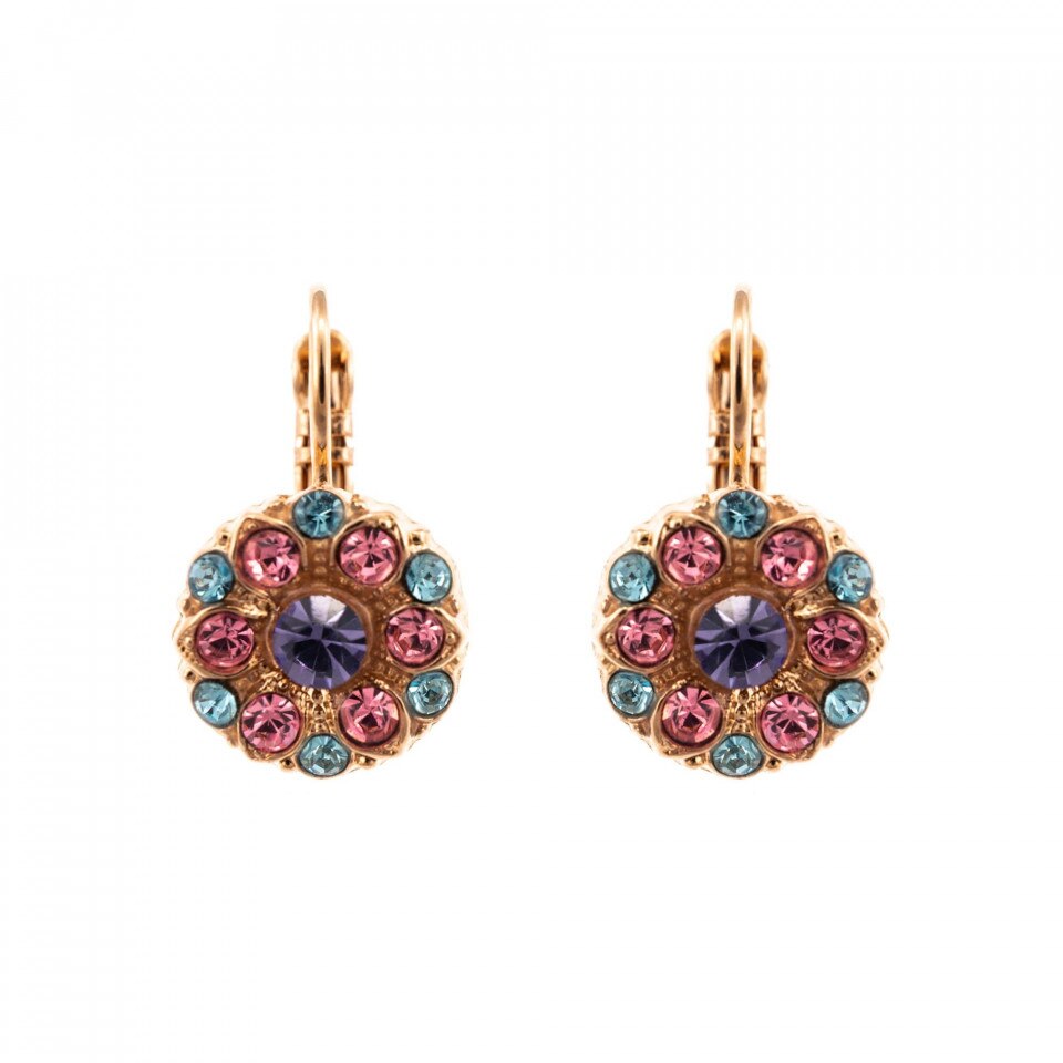 Cercei placati cu Aur roz de 24K, Cristale Swarovski, Cotton Candy - The Sweet Life by Roxannes - Mariana Jewellery, Multicolor 1401-144RG6
