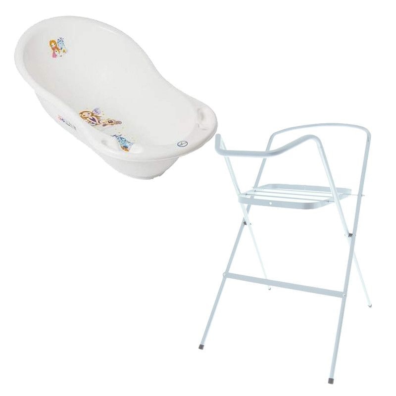 Set Cadita cu suport metalic Printesa 102cm Alba