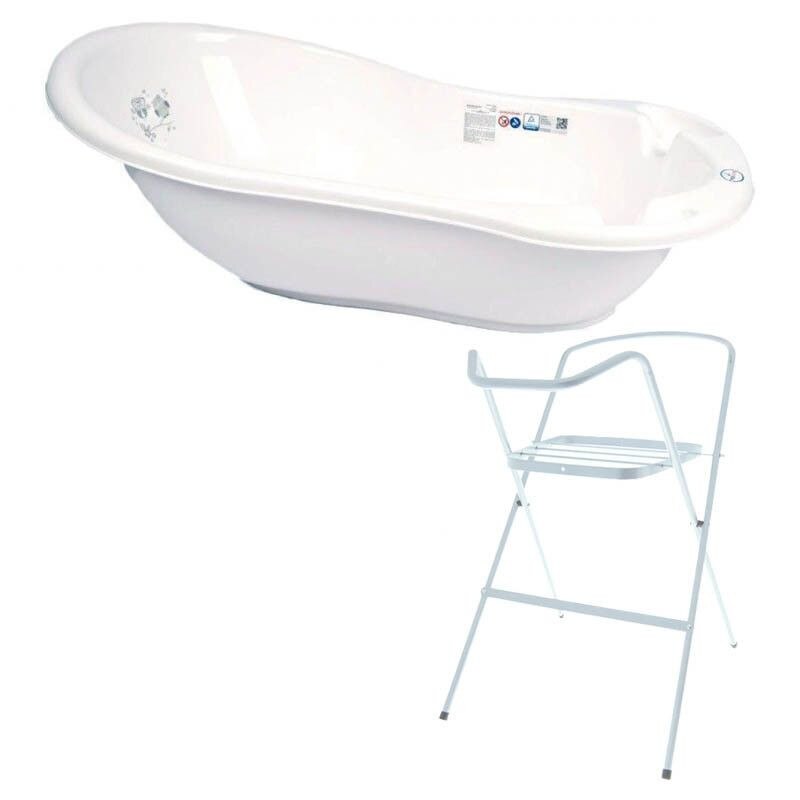 Set Cadita cu suport metalic Owl 102cm Alb