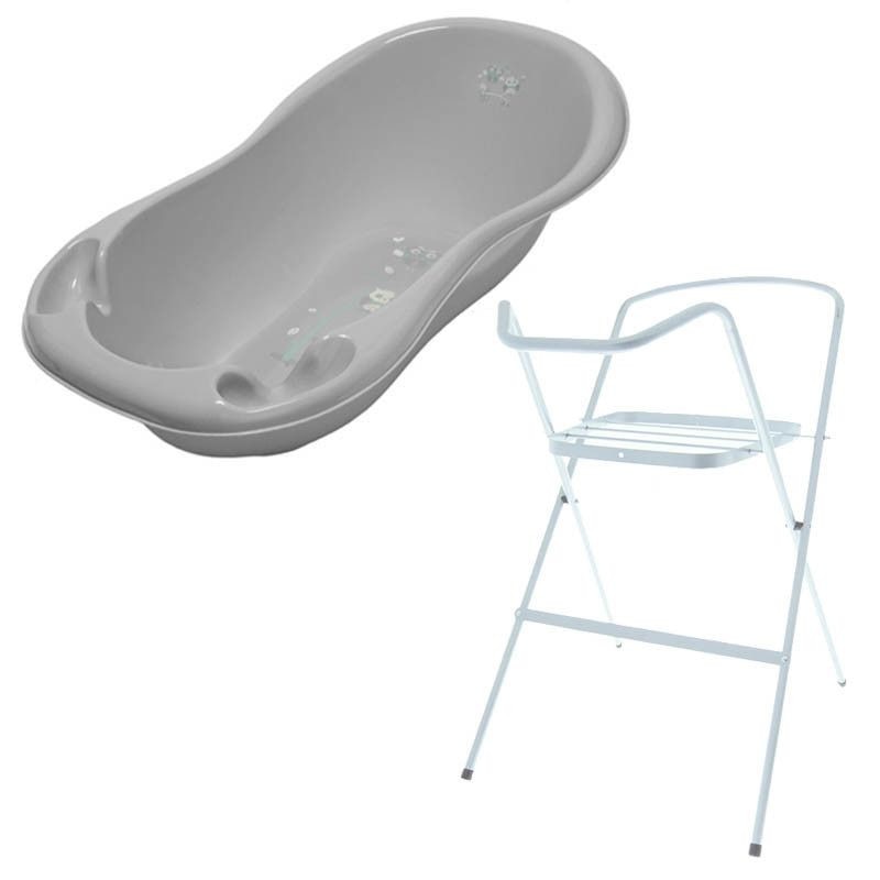 Set Cadita cu suport metalic Owl 102cm Gri