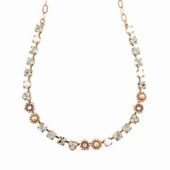 Colier placat cu Aur roz de 24K, Cristale si Pietre semipretioase, Seashell by Roxannes - Mariana Jewellery, Alb 3028/1-M1201RG Colier placat cu Aur roz de 24K, Cristale si Pietre semipretioase, Seashell by Roxannes - Mariana Jewellery, Alb 3028/1-M1201RG