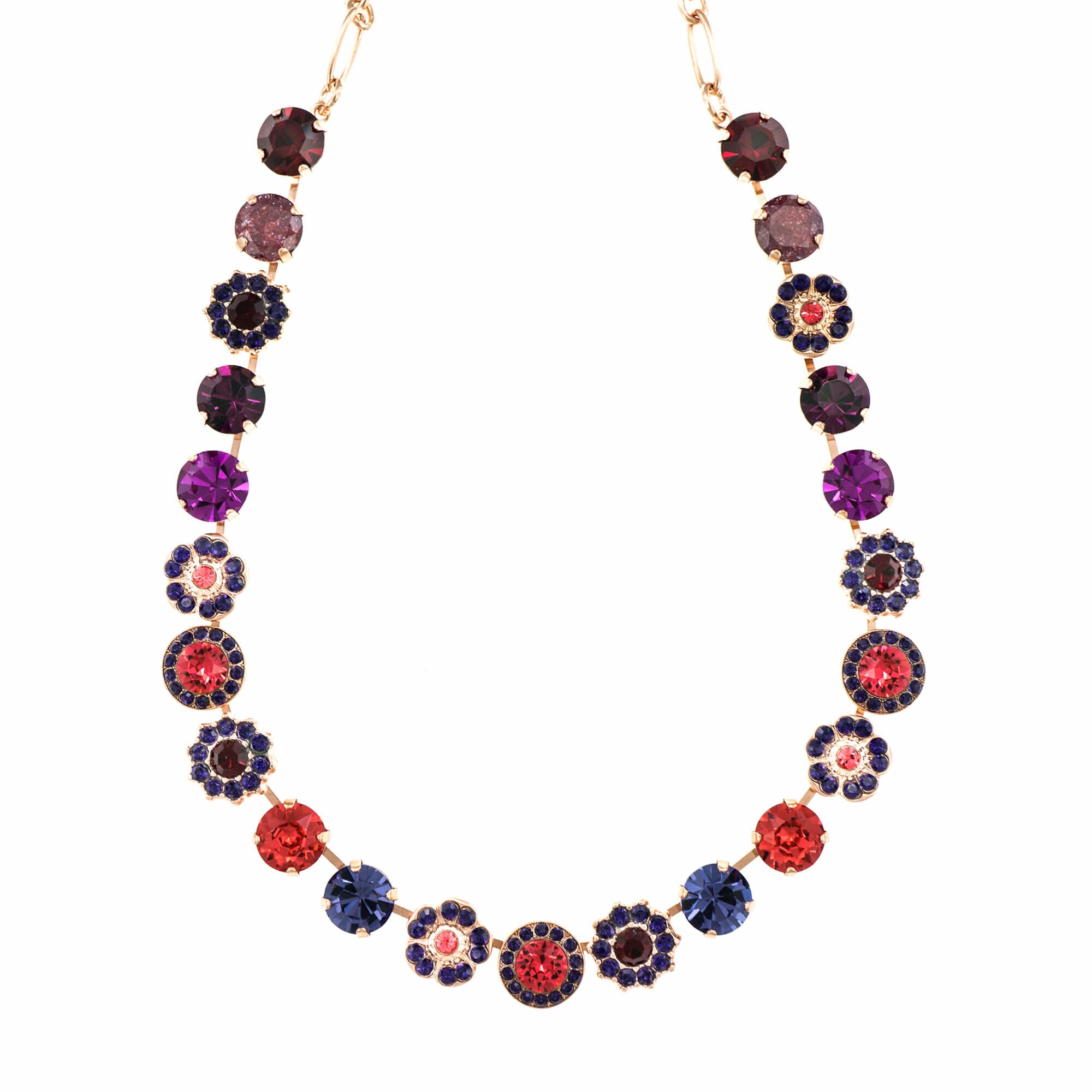 Colier placat cu Aur roz de 24K, Cristale, Xenia - Odyssey by Roxannes - Mariana Jewellery, Multicolor 3045/2-1091RG