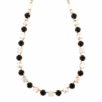 Colier placat cu Aur roz de 24K, Cristale si Pietre semipretioase, St. Martin - Caribbean Life by Roxannes - Mariana Jewellery, Alb/Negru 3252-M87-3RG Colier placat cu Aur roz de 24K, Cristale si Pietre semipretioase, St. Martin - Caribbean Life by Roxannes - Mariana Jewellery, Alb/Negru 3252-M87-3RG