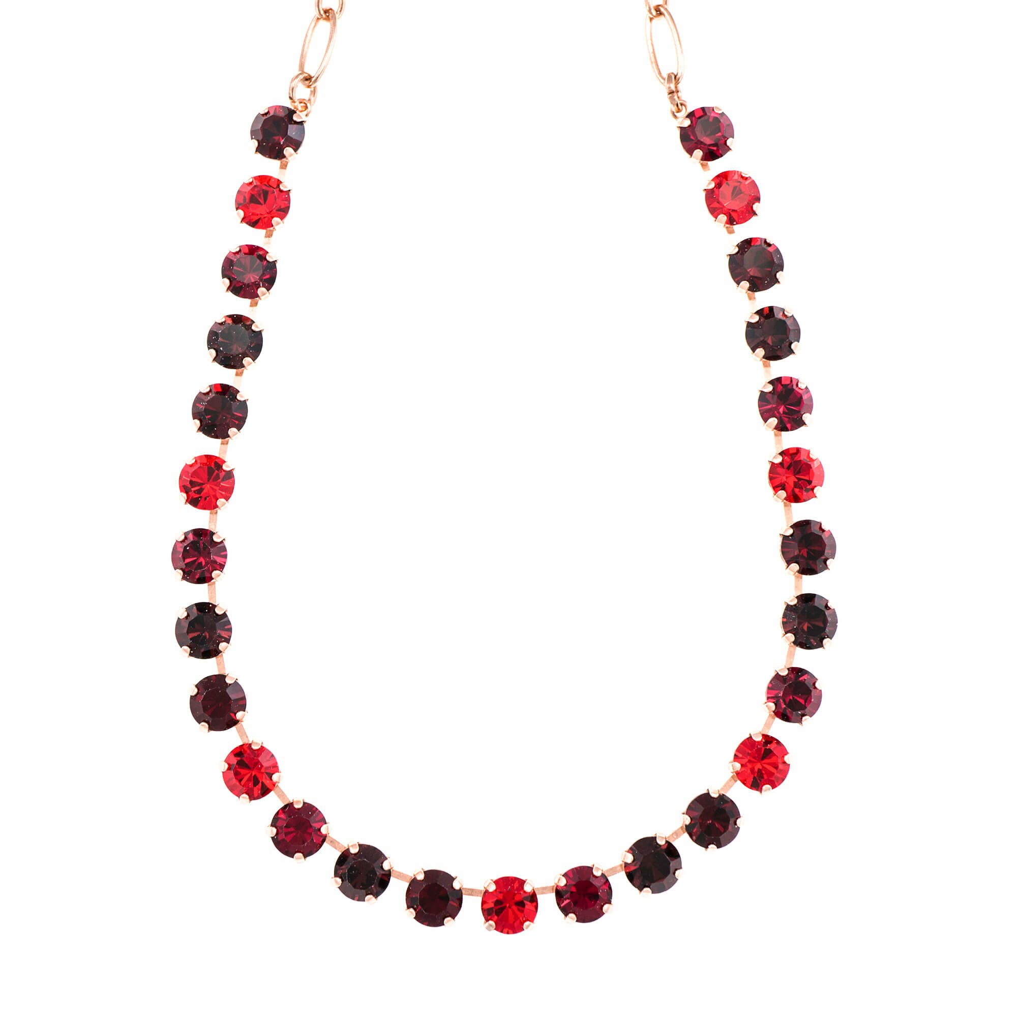 Colier placat cu Aur roz de 24K, Cristale, Lady In Red by Roxannes - Mariana Jewellery, Rosu 3252-1070RG