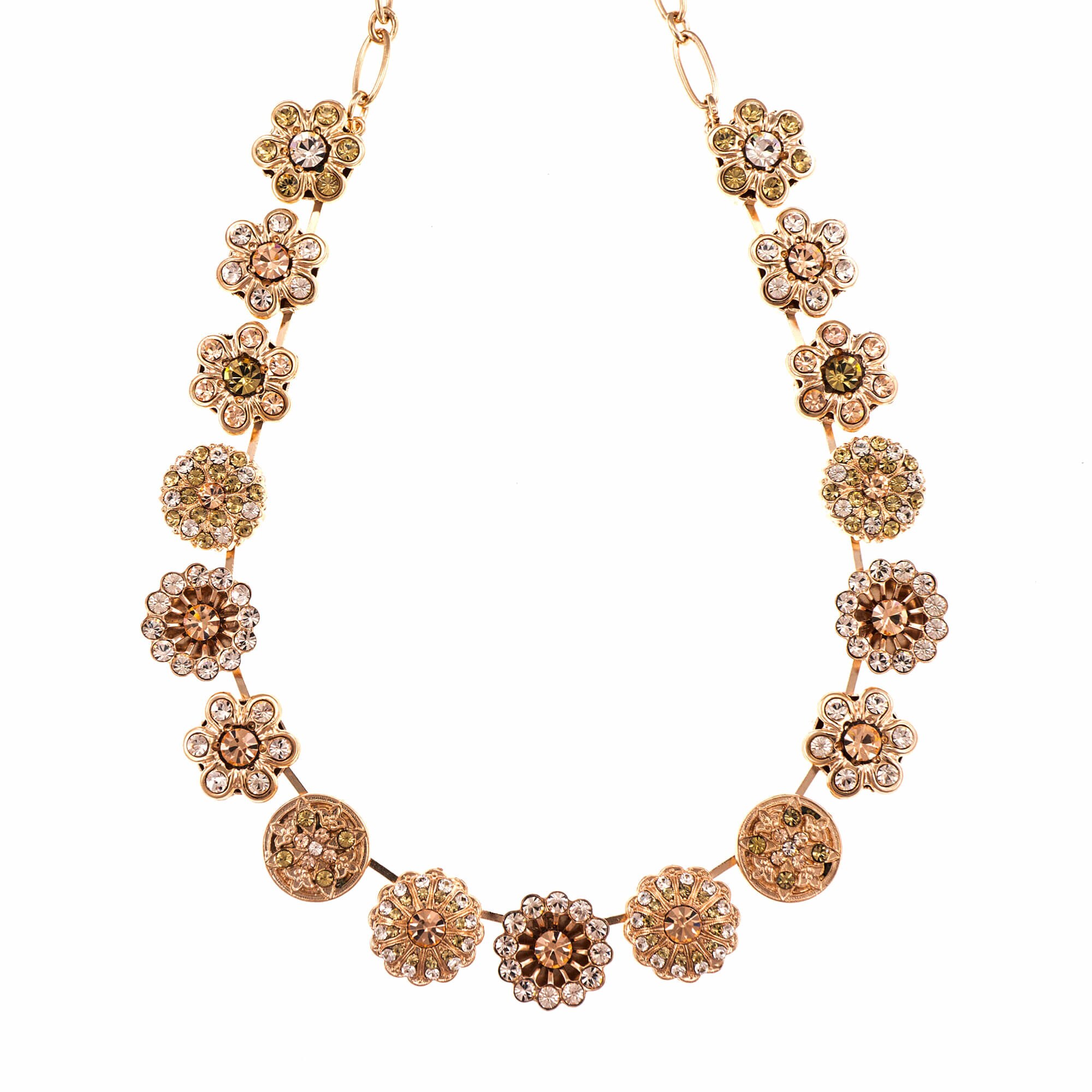 Colier placat cu Aur roz de 24K, Cristale, Jackie by Roxannes - Mariana Jewellery, Bej 3138-39132RG