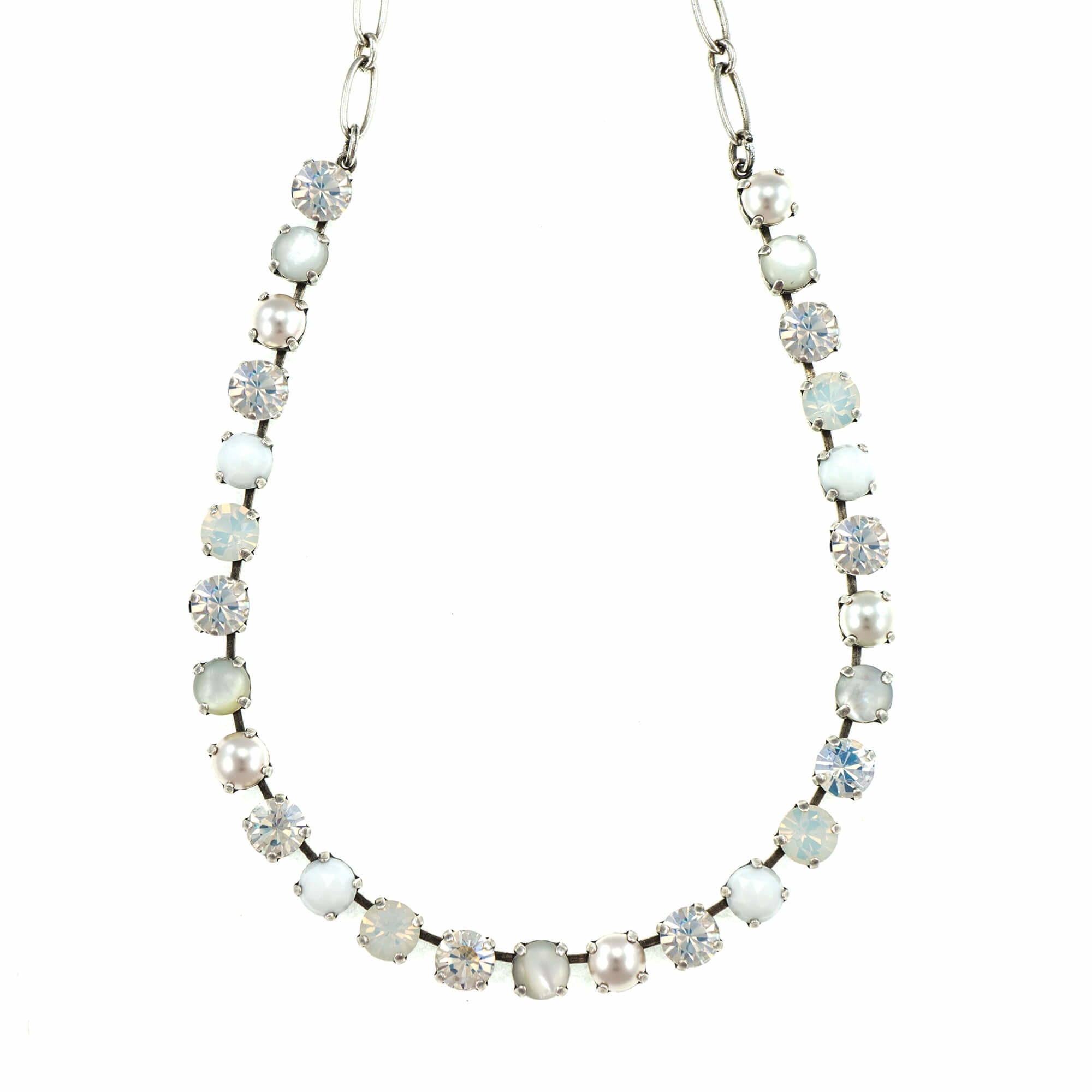 Colier placat cu Argint 925, Cristale, Forever by Roxannes - Mariana Jewellery, Alb/Creme 3252-M5087SP