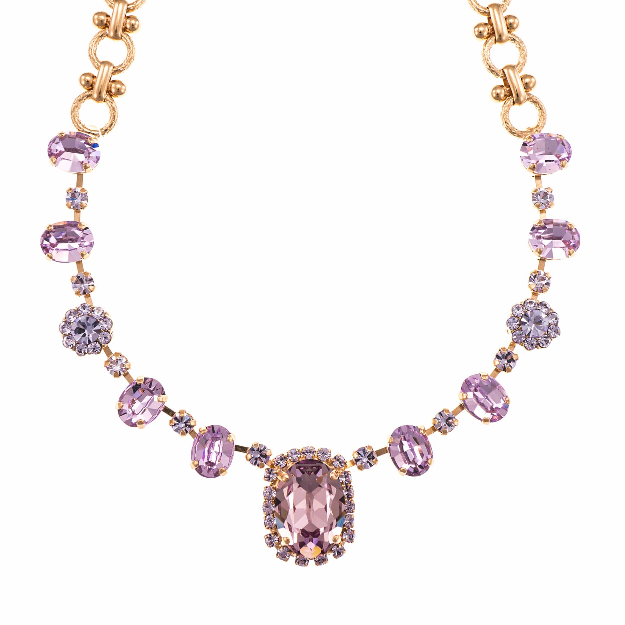 Colier placat cu Aur roz de 24K, Cristale, Violet - Colors by Roxannes - Mariana Jewellery, Mov 3090/5-371371RG