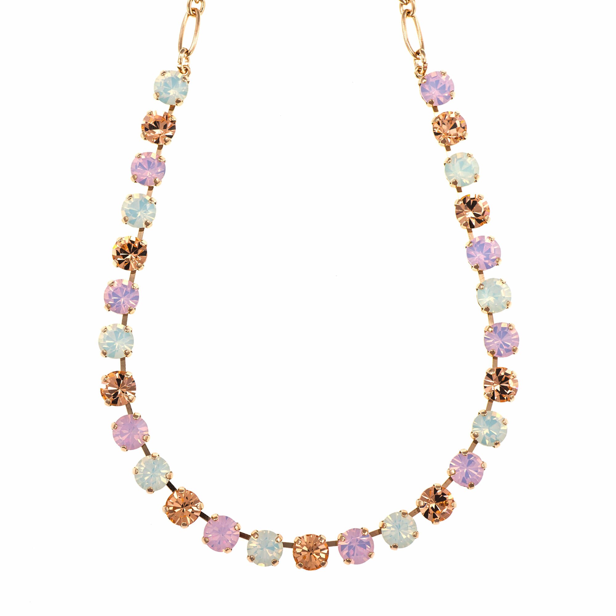 Colier placat cu Aur roz de 24K, Cristale, Tiara Day by Roxannes - Mariana Jewellery, Alb/Roze 3252-2333RG