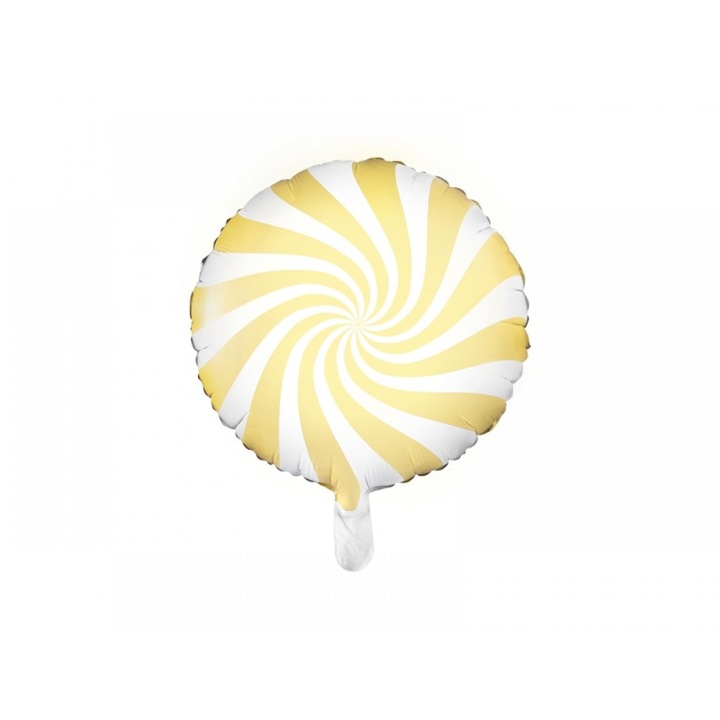 Balon folie acadea, alb si galben, 45cm