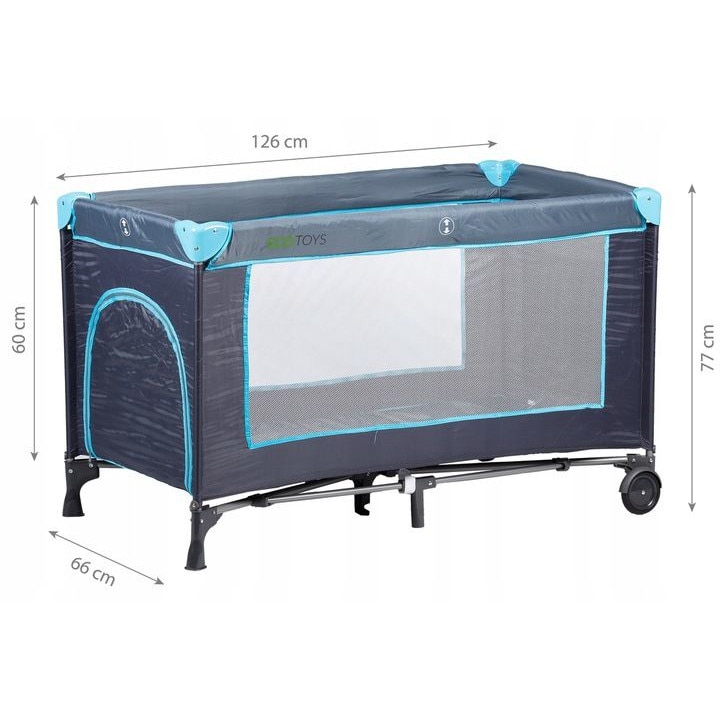 Patut de voiaj pliabil, ECO TRAVEL COT, 1 nivel, intrare laterala cu