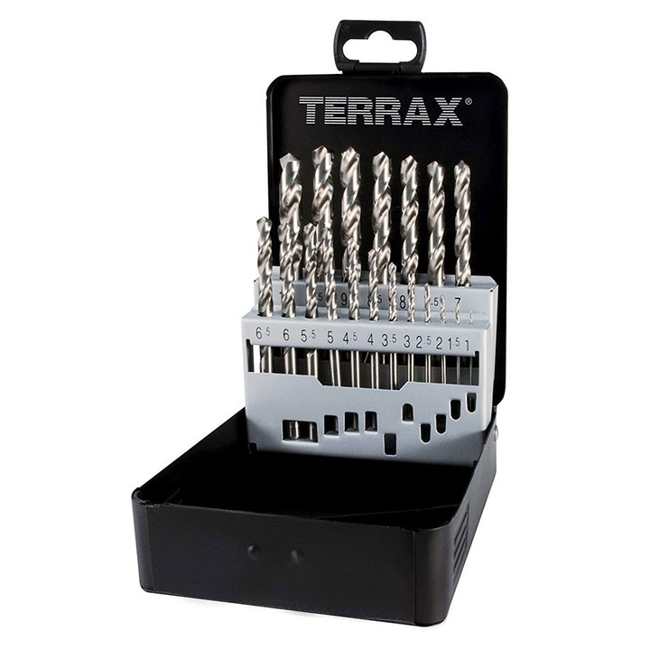 Fúrókészlet DIN 338 N típusú HSS-G, RUKO TERRAX, 19 db