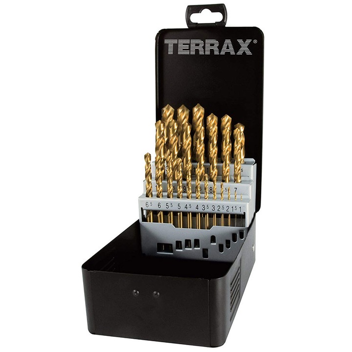 RUKO TERRAX DIN 338 N Fúrószárkészlet, HSS-TiN, 25 db