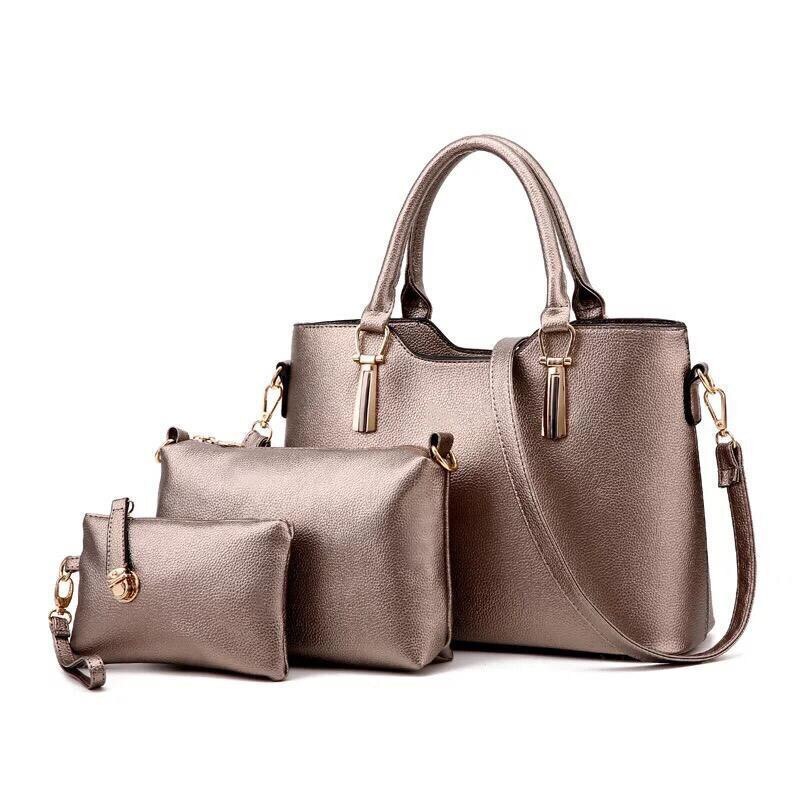 Set 3 Piese Geanta Valentino Feleti Bronz