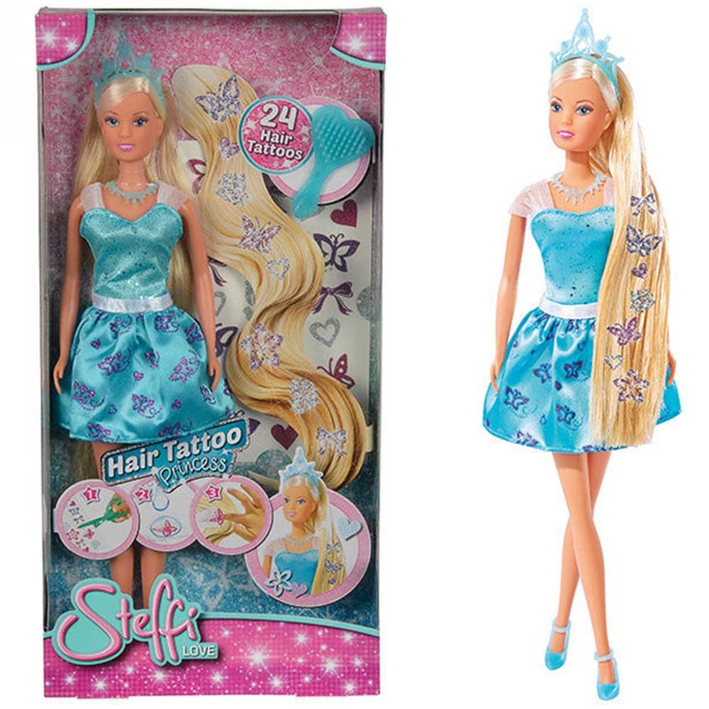 Papusa steffi Love Printesa Hair Tattoo, multicolor