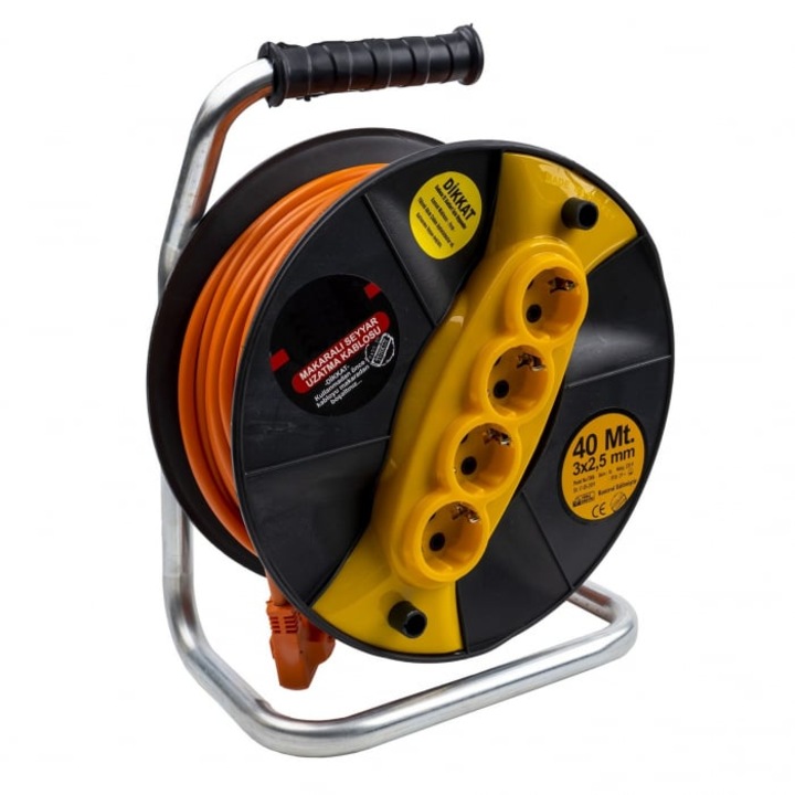 Wertcraft hosszabbító, dobbal, 40 m, 3 x 2.5 mm, 4 foglalat