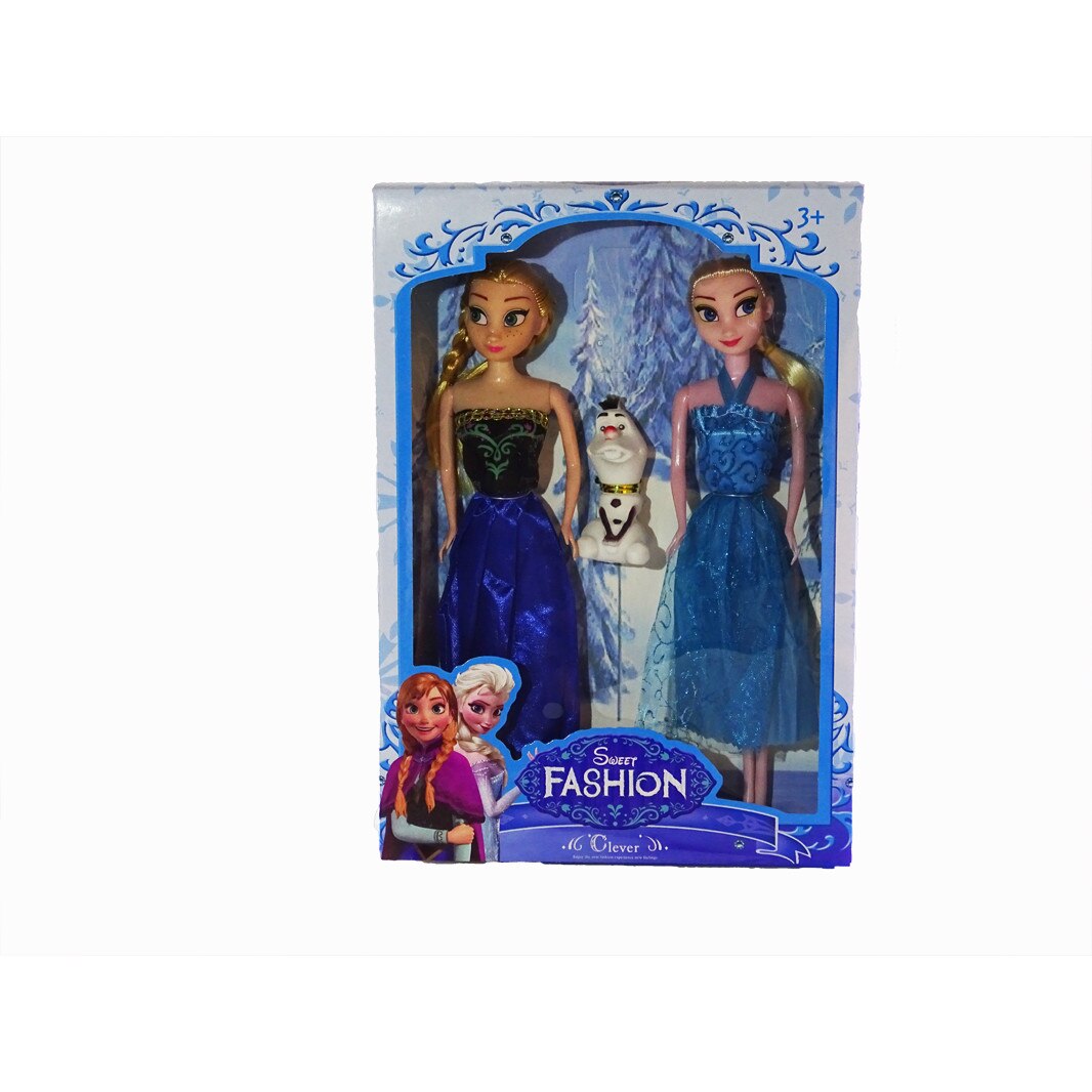 Set papusi Frozen, Anna, Elsa si Olaf, 33 cm, varsta 3 ani+,multicolor