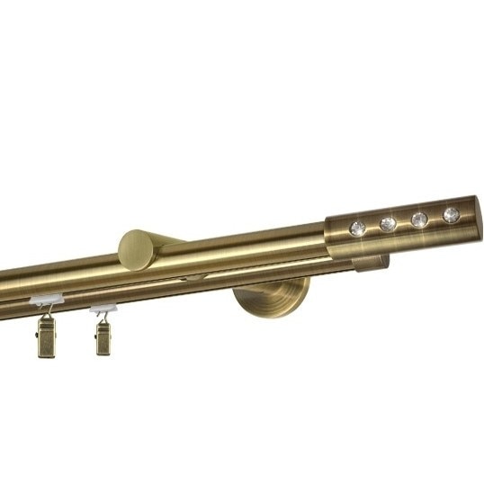 Galerie dubla Allure, teava profil, grosime 19mm, aur antic, 240 cm