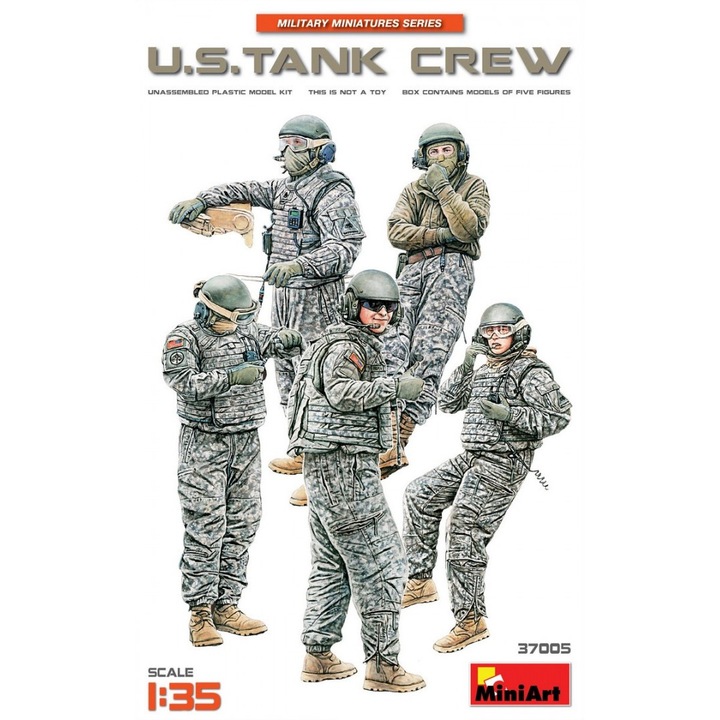Set figurine de construit MiniArt US Tank crew 5buc 1:35 Mini 37005