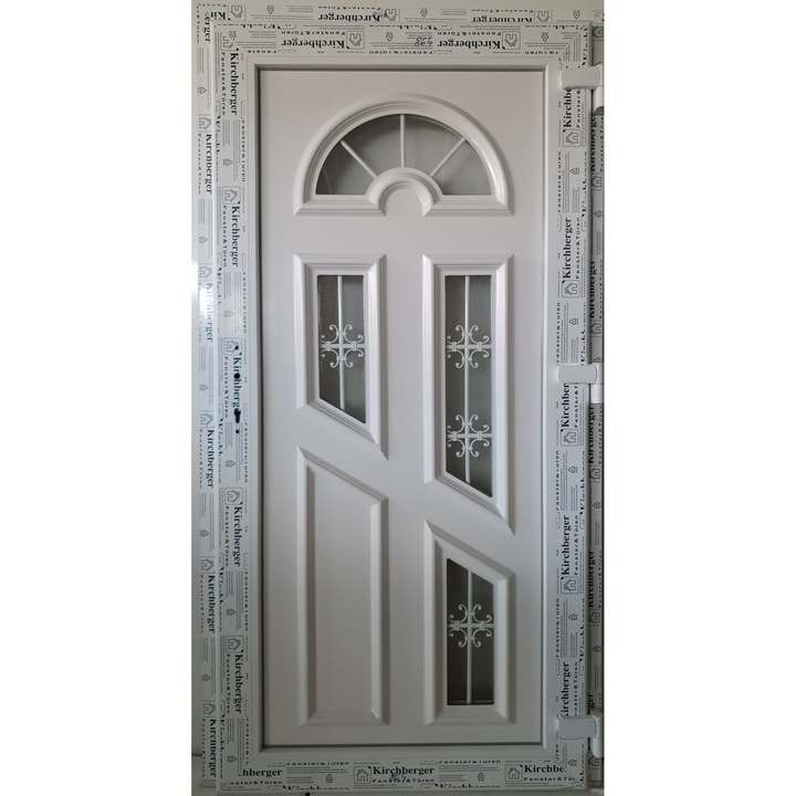 Usa de intrare (interior/exterior), Termopan/PVC, 6 camere Amely 2 (inseratii white) culoare Alb, dimensiune 90x200