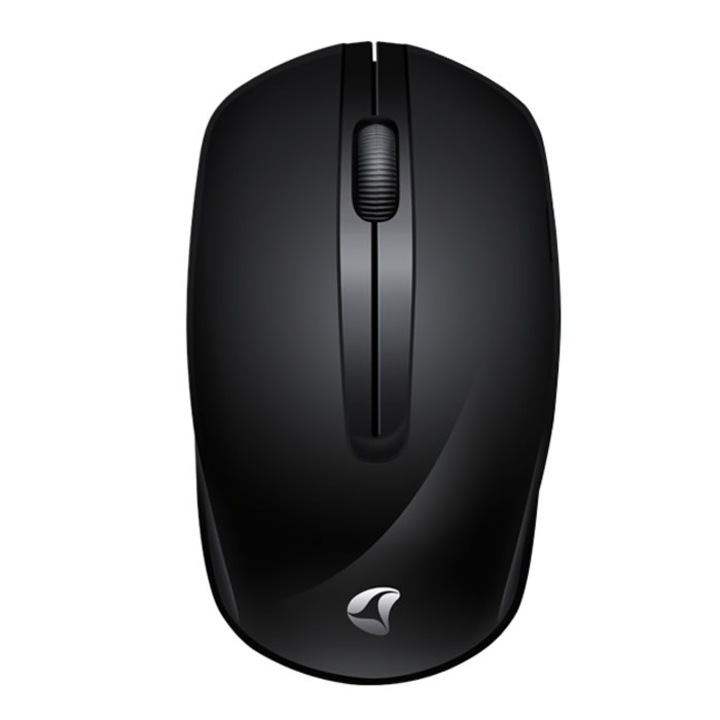 Egér Wireless Loshine G50 fekete, vezeték nélküli, USB, 1000 dpi, elemekkel