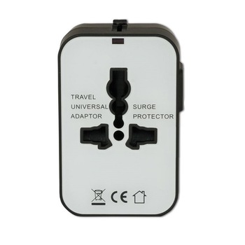 Adaptor priza universala de calatorie cu 2 port USB, Arcas Adaptor priza universala de calatorie cu 2 port USB, Arcas