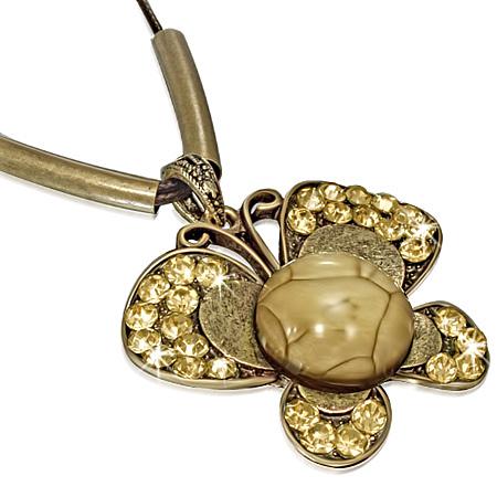 Colier fantezie elegant cu fluturas auriu - BeSpecial 1282, 40, Argintiu