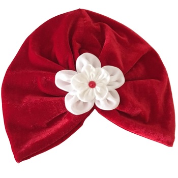 Turban fetita din catifea rosu marimea 3 luni Turban fetita din catifea rosu marimea 3 luni