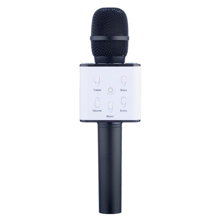 Karaoke vezeték nélküli mikrofon Soundvox ™ Q7 Bluetooth-val, mellékelt doboz, fekete